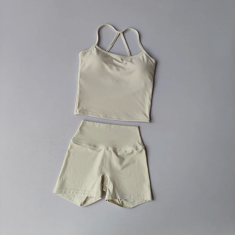 3-Piece Yoga Shorts Set