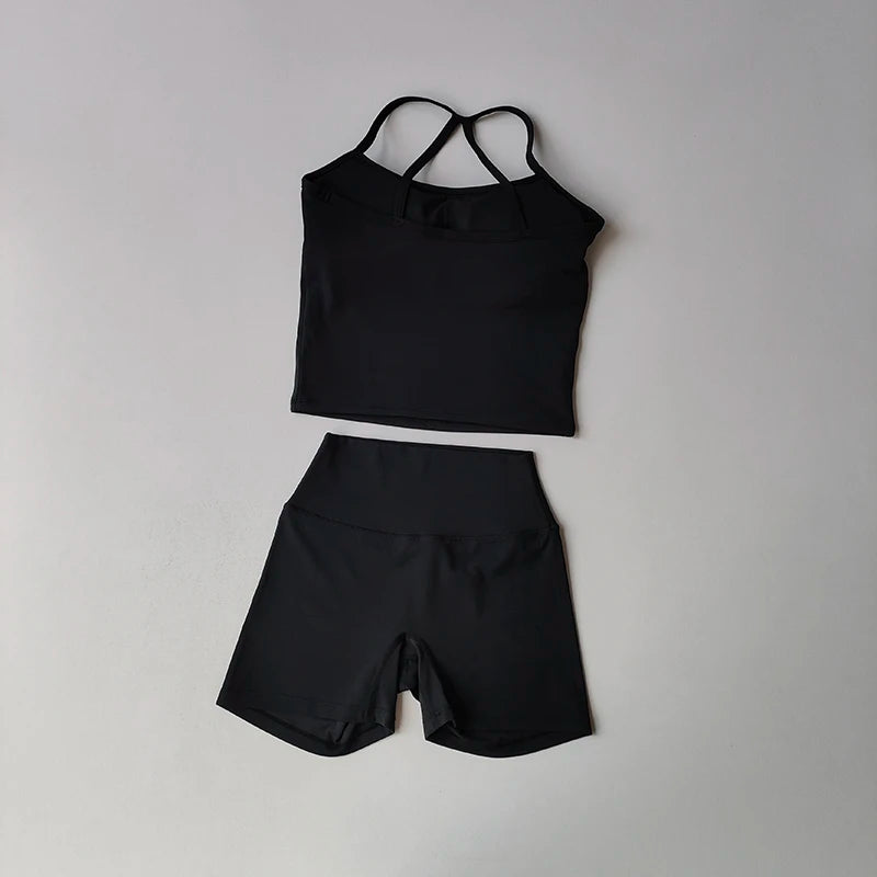 3-Piece Yoga Shorts Set