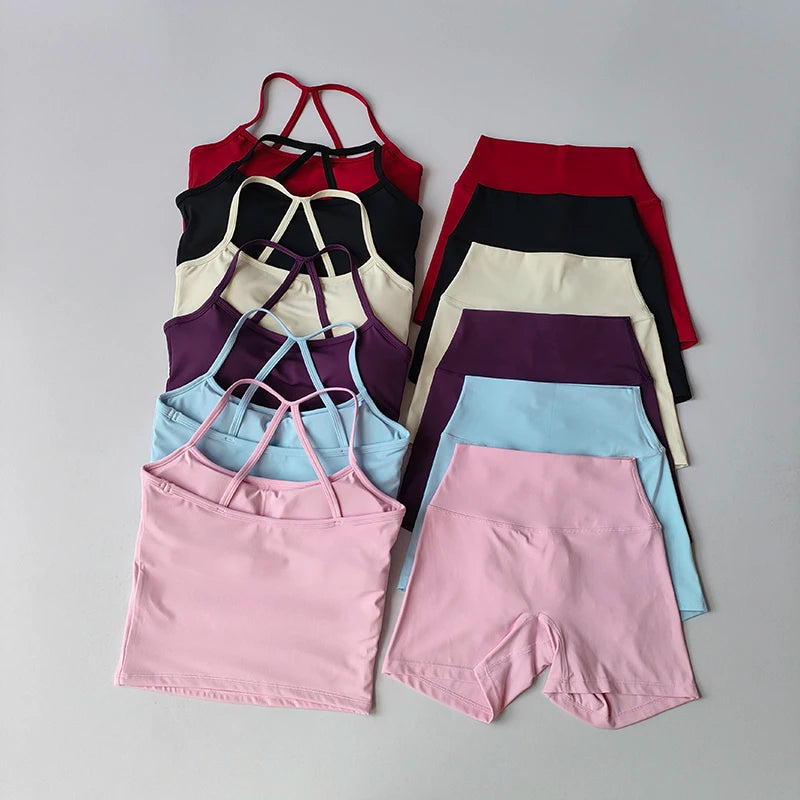 3-Piece Yoga Shorts Set