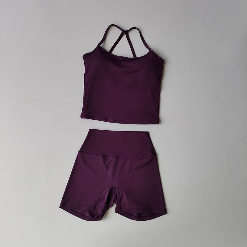 3-Piece Yoga Shorts Set