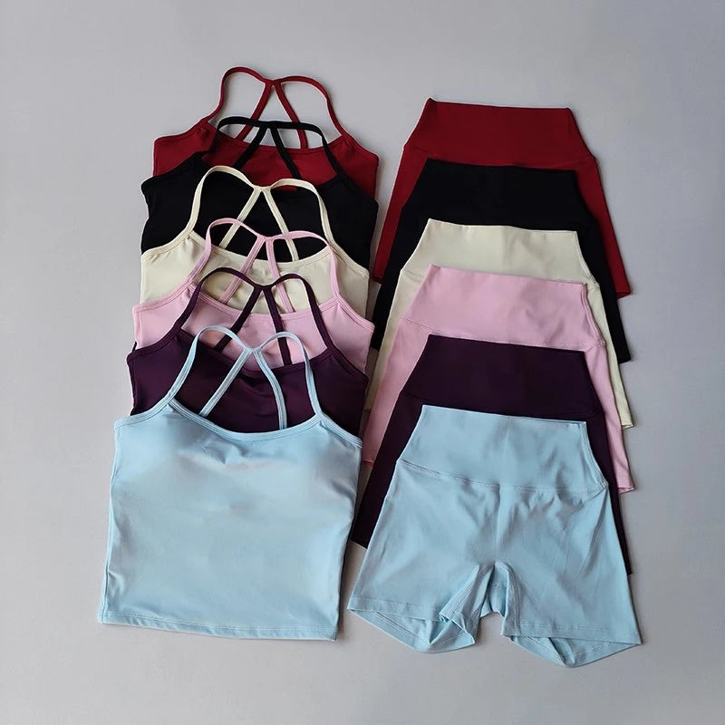 3-Piece Yoga Shorts Set