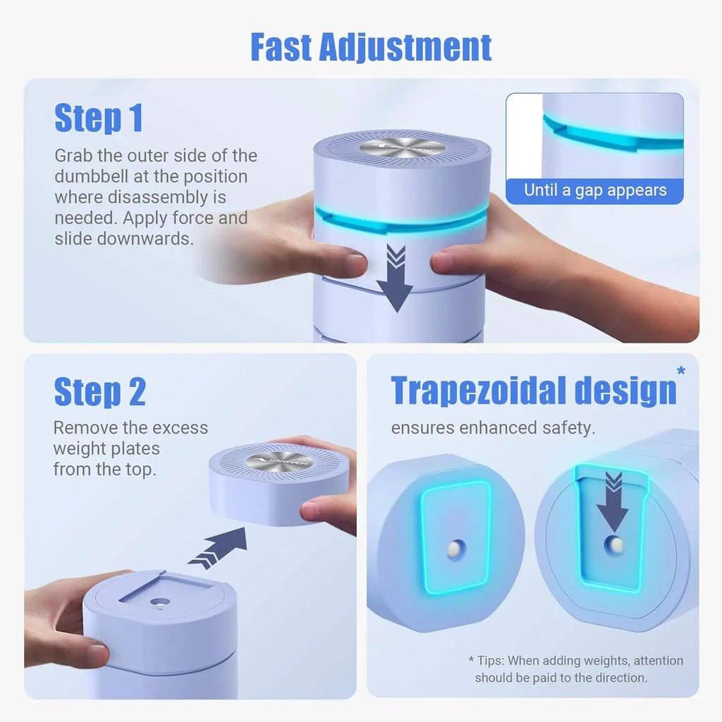 The LuxeTone™ Adjustable Dumbbells