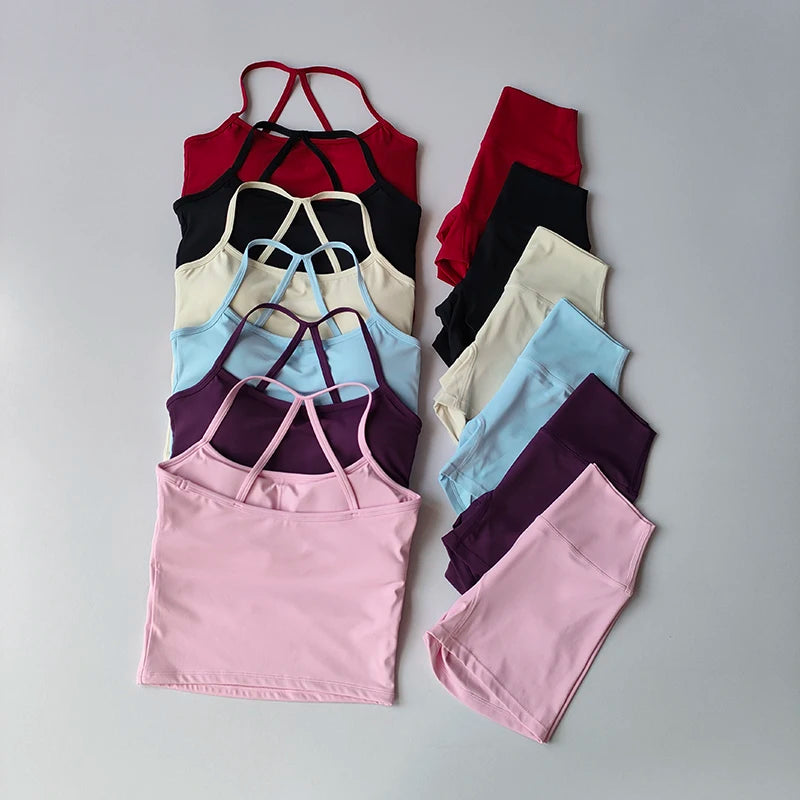 3-Piece Yoga Shorts Set