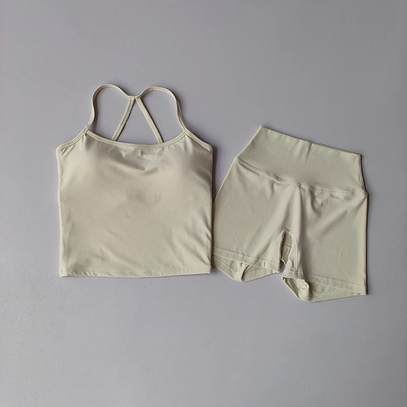 3-Piece Yoga Shorts Set